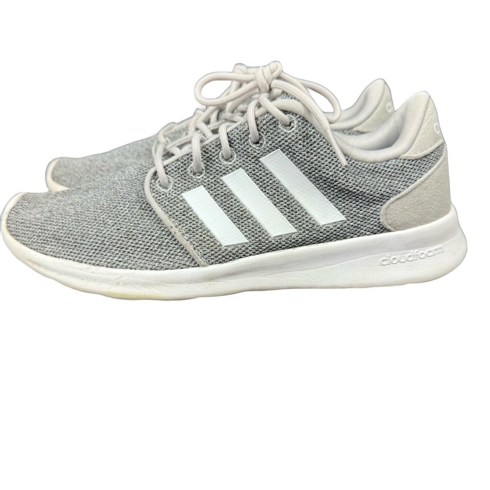 Adidas Cloudfoam Grey Athletic Lightweight Sneakers Women's Size 7 QT Racer EUC - Picture 2 of 16